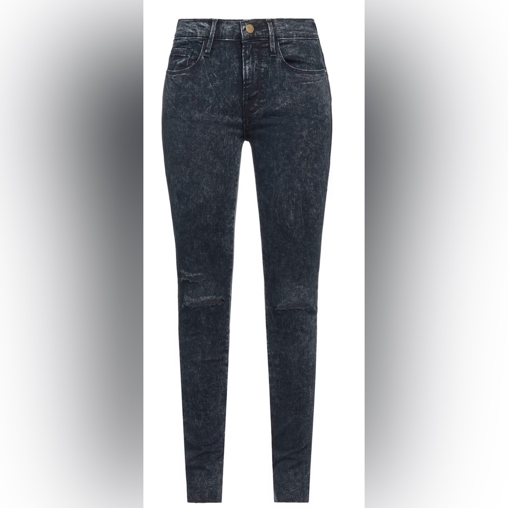 Frame Le High Dark Acid Wash Skinny Jean